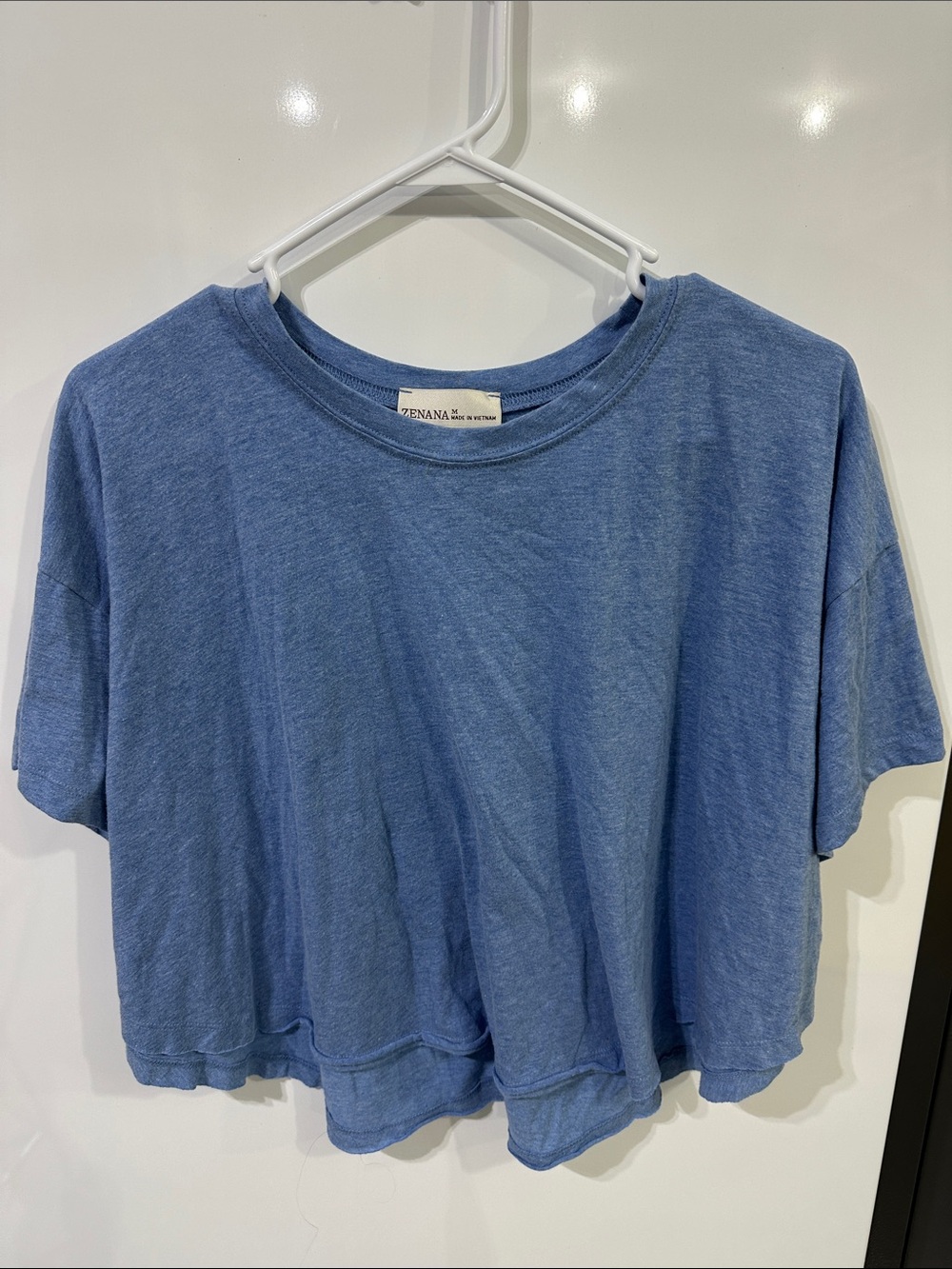 Zenana Blue Cropped Boxy T-Shirt